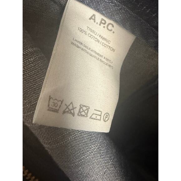 A.P.C. Jupe Nairobi Blue Denim Tie Waist A-Line Utility Mini Skirt Size L - Picture 7 of 8